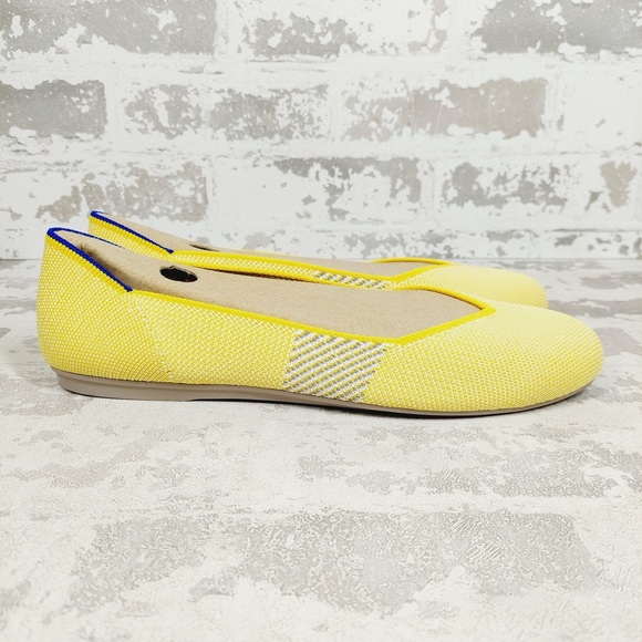 NEW Rothy's The Flat Lemon Stripe Slip On Round Toe Ballet Shoes F298 - Picture 3 of 8